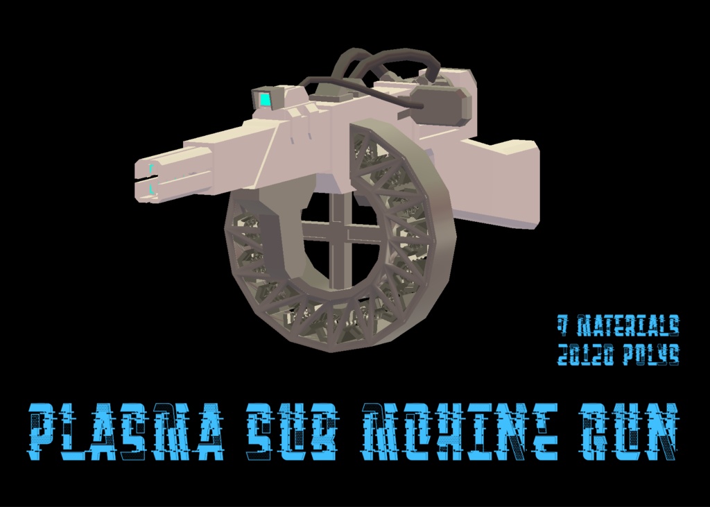【VRChat想定】【3Dモデル】ヒートアップ・暗視機能付きプラズマ軽機関銃