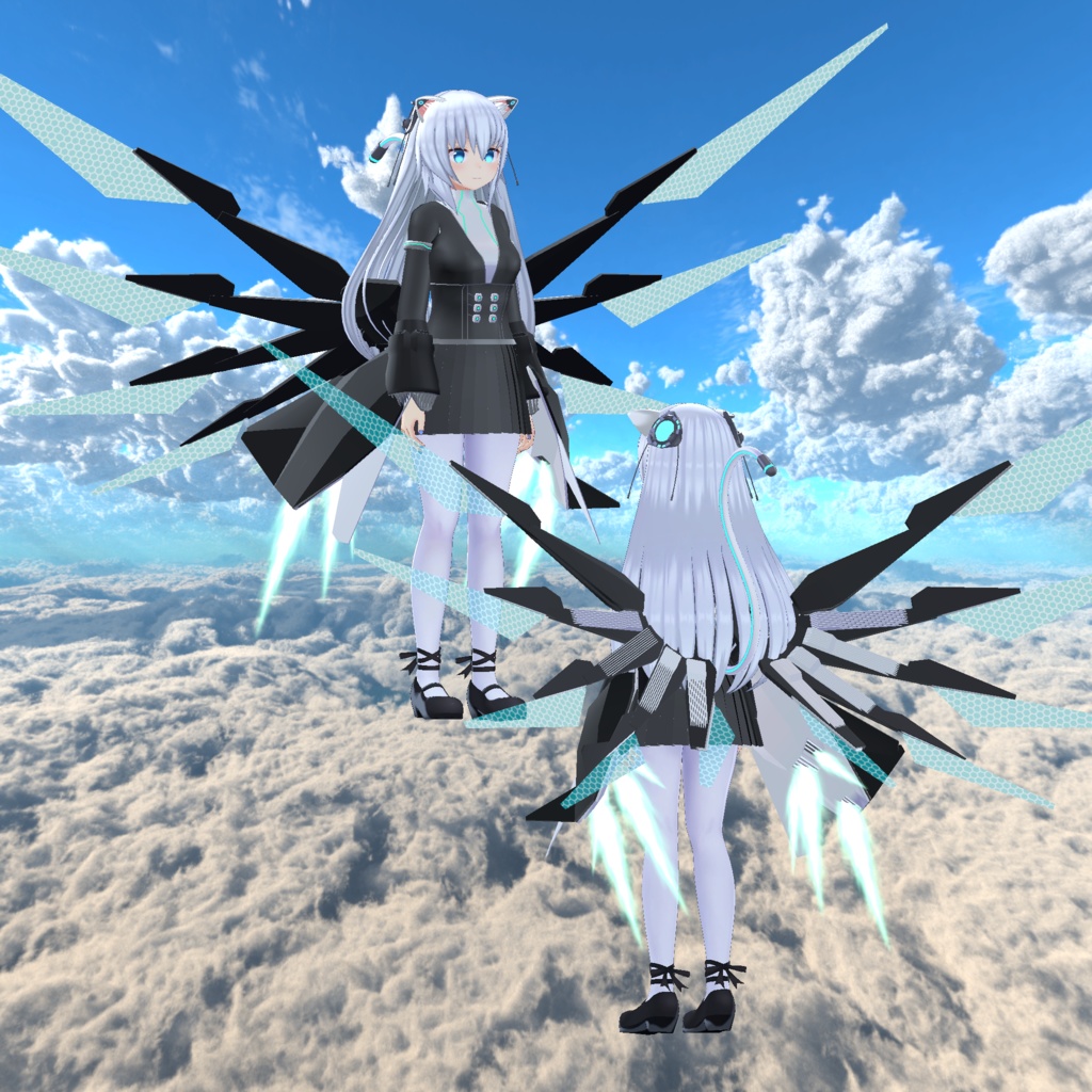 【VRC想定】【ますきゃっと向け】空戦型改造バトルドレス「BulletDress」&偽装型小口径レールキャノン「AttackCase」