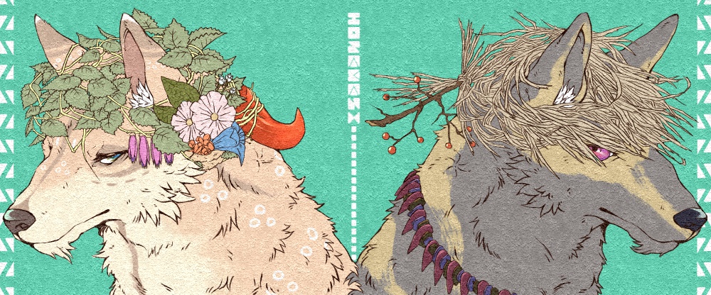 民族風おおかみマグカップ