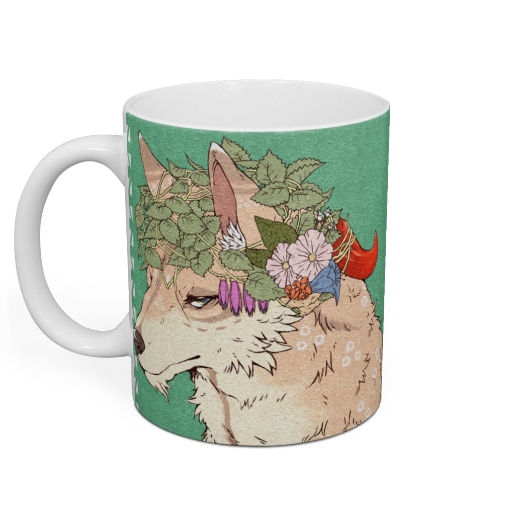 民族風おおかみマグカップ