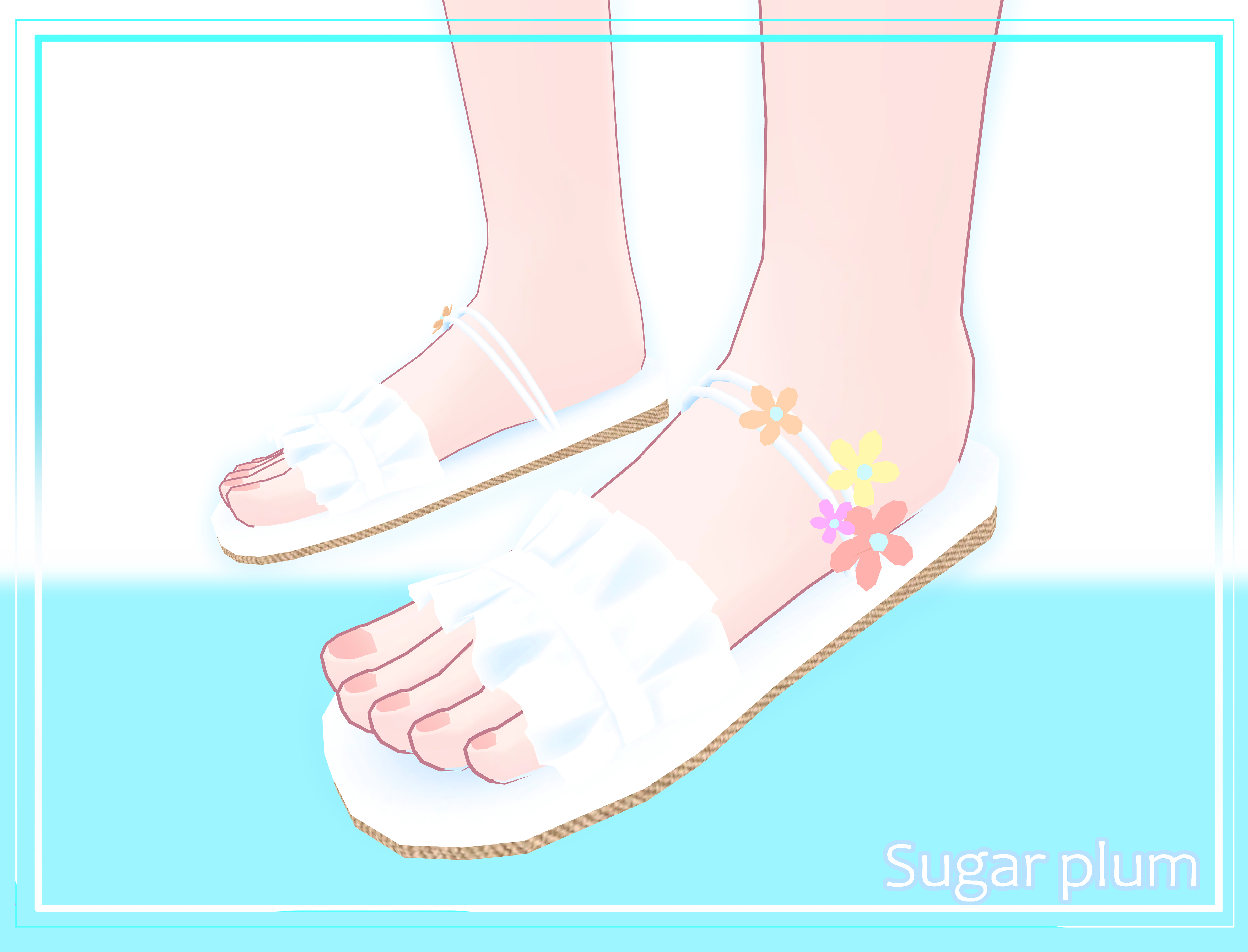 お花付きフリルサンダル