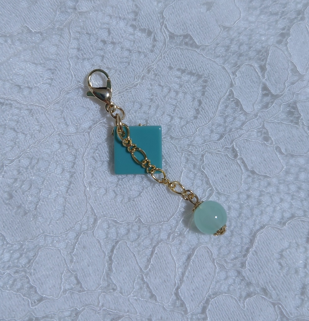 カラフルタイルに桜(あおたけ)【マスクチャーム】【ぬいチャーム】