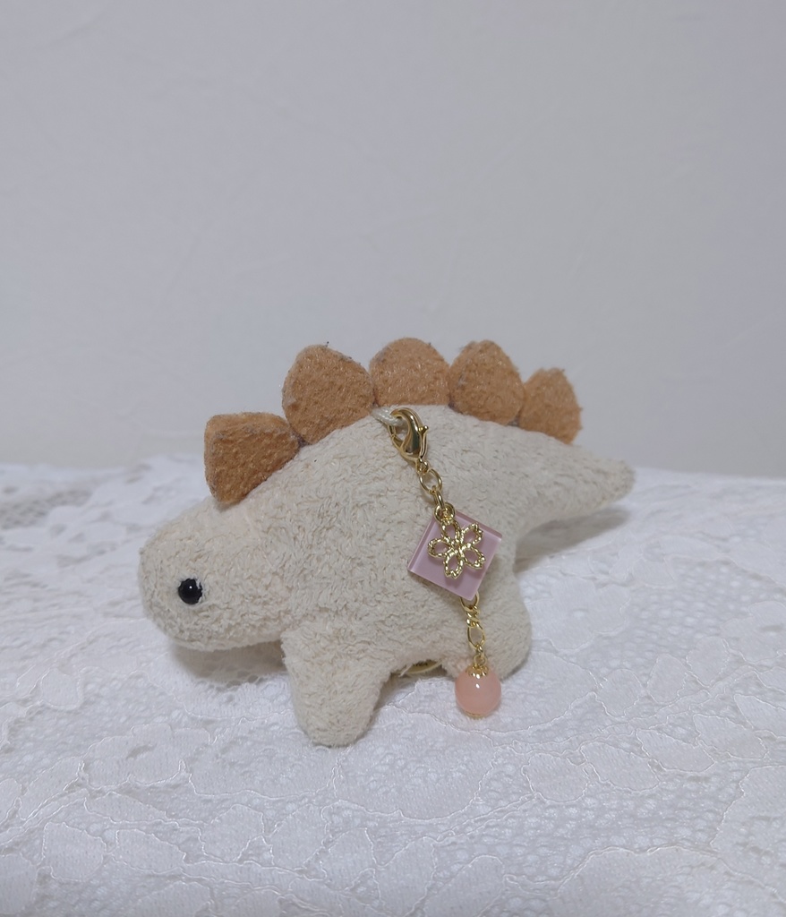 タイルに桜(くすみピンク)【マスクチャーム】【ぬいチャーム】