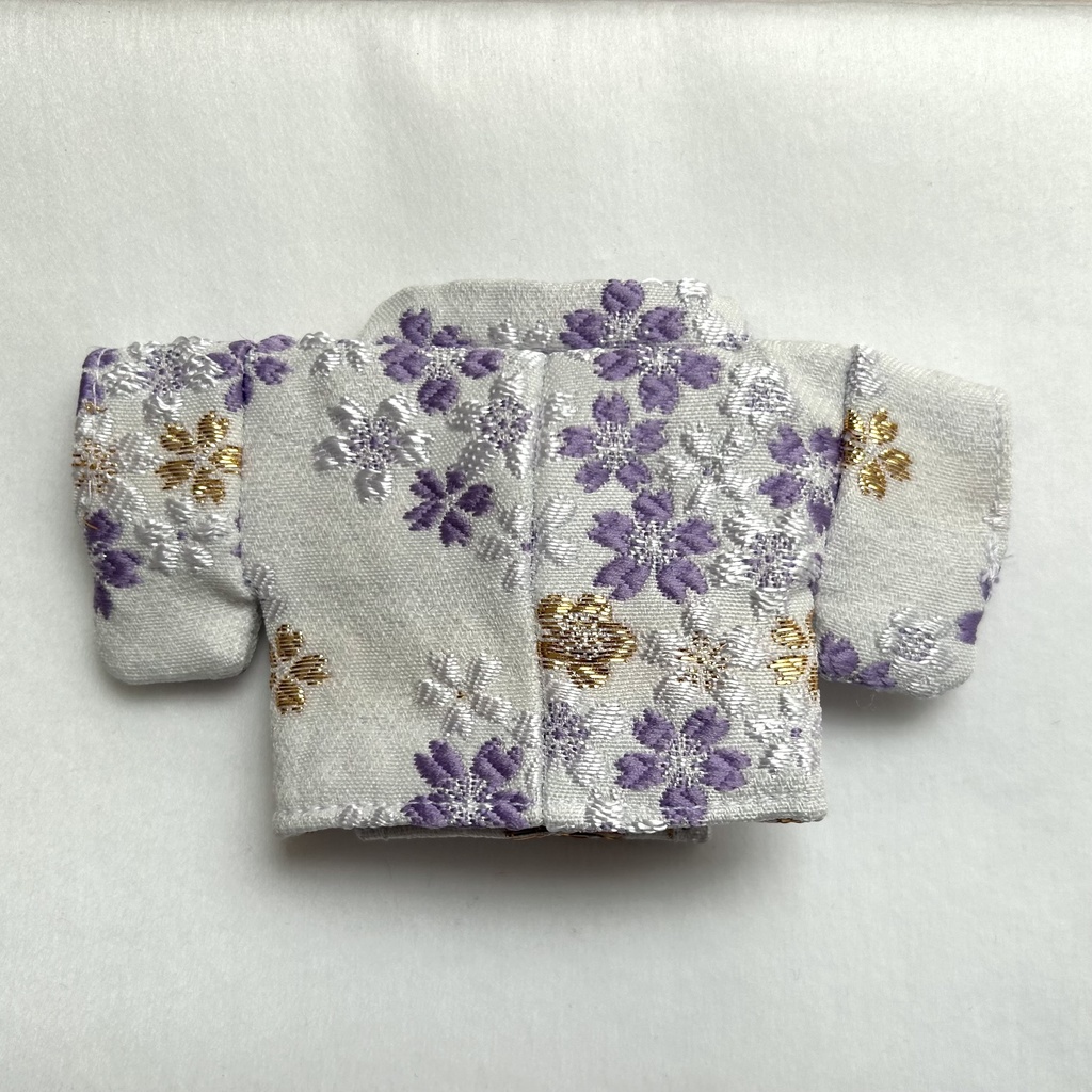 【16cmぬい用】着物・白地紫桜