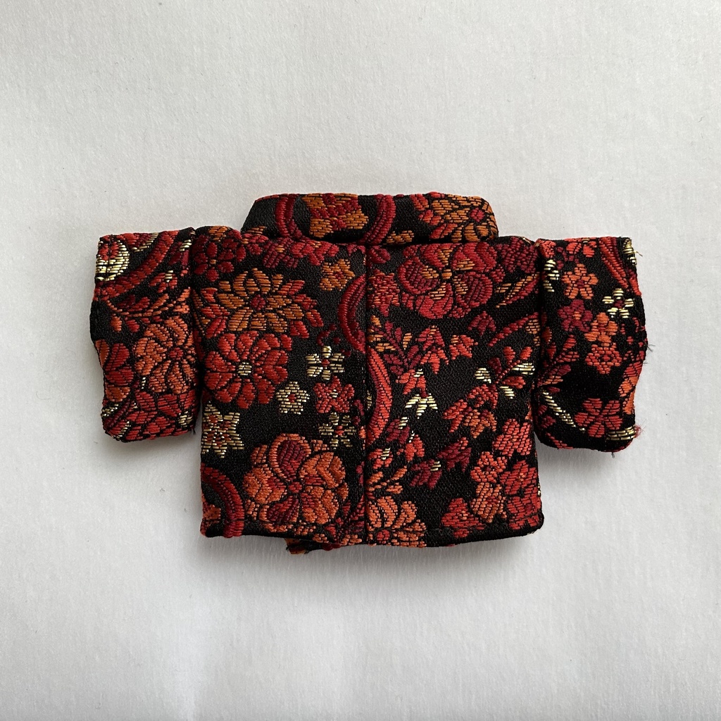 【16cmぬい用】着物・黒字に赤橙