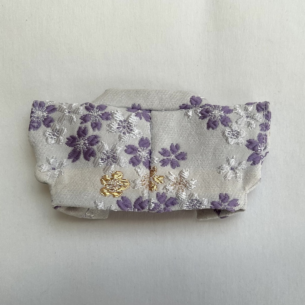 【16cmぬい用】羽織・白地紫桜