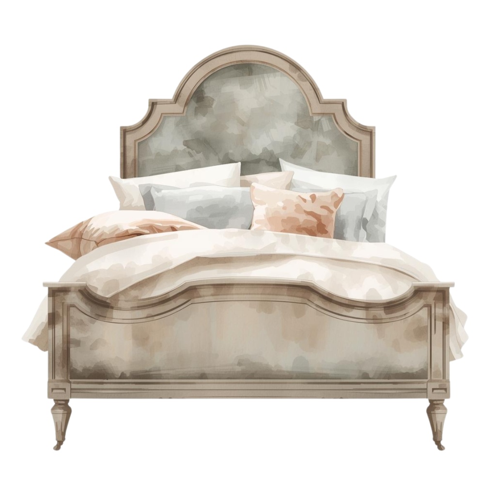 アンティーク家具の水彩画クリップアートセット(全10種) - Watercolor Antique Furniture Clipart Set (10 items) -