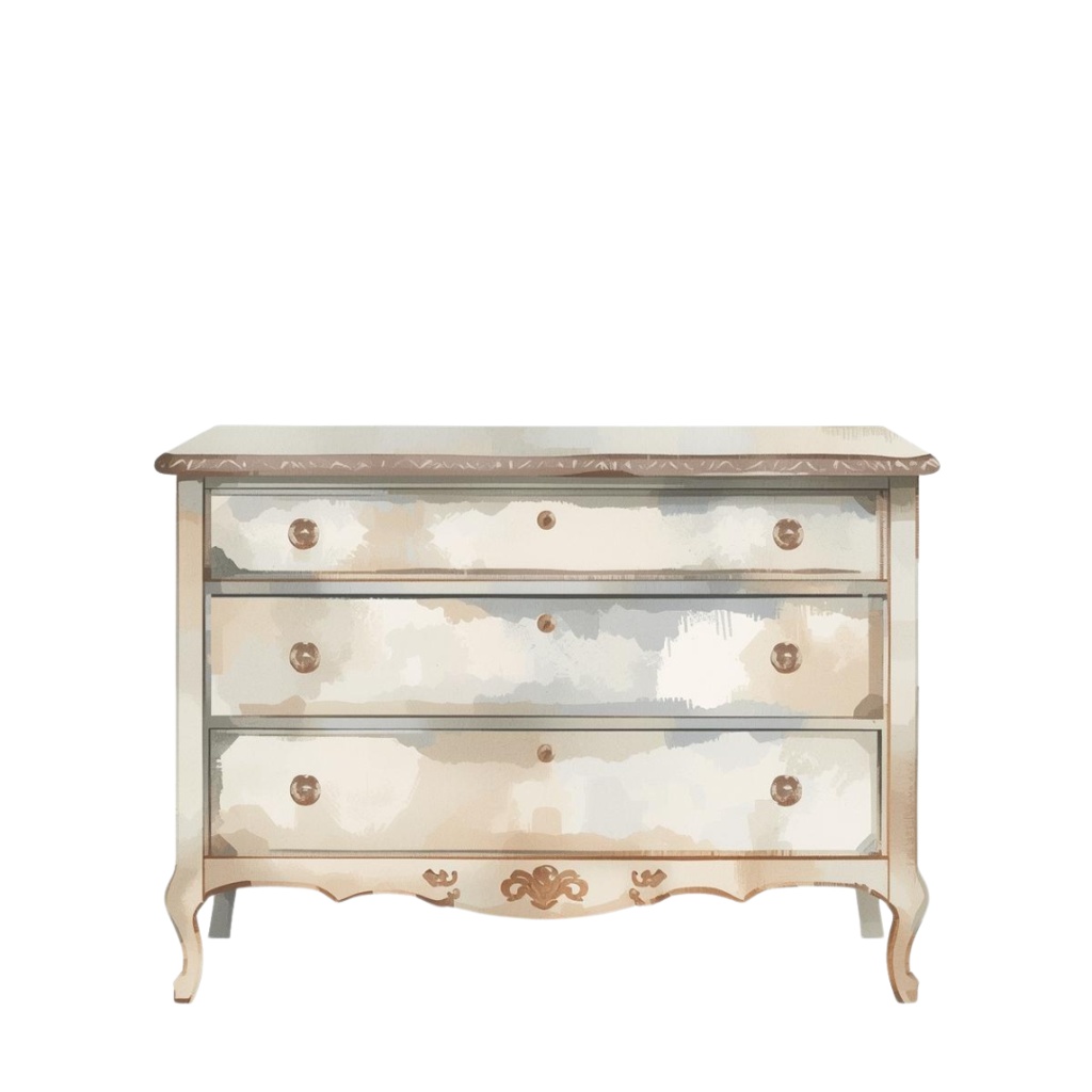 アンティーク家具の水彩画クリップアートセット(全10種) - Watercolor Antique Furniture Clipart Set (10 items) -