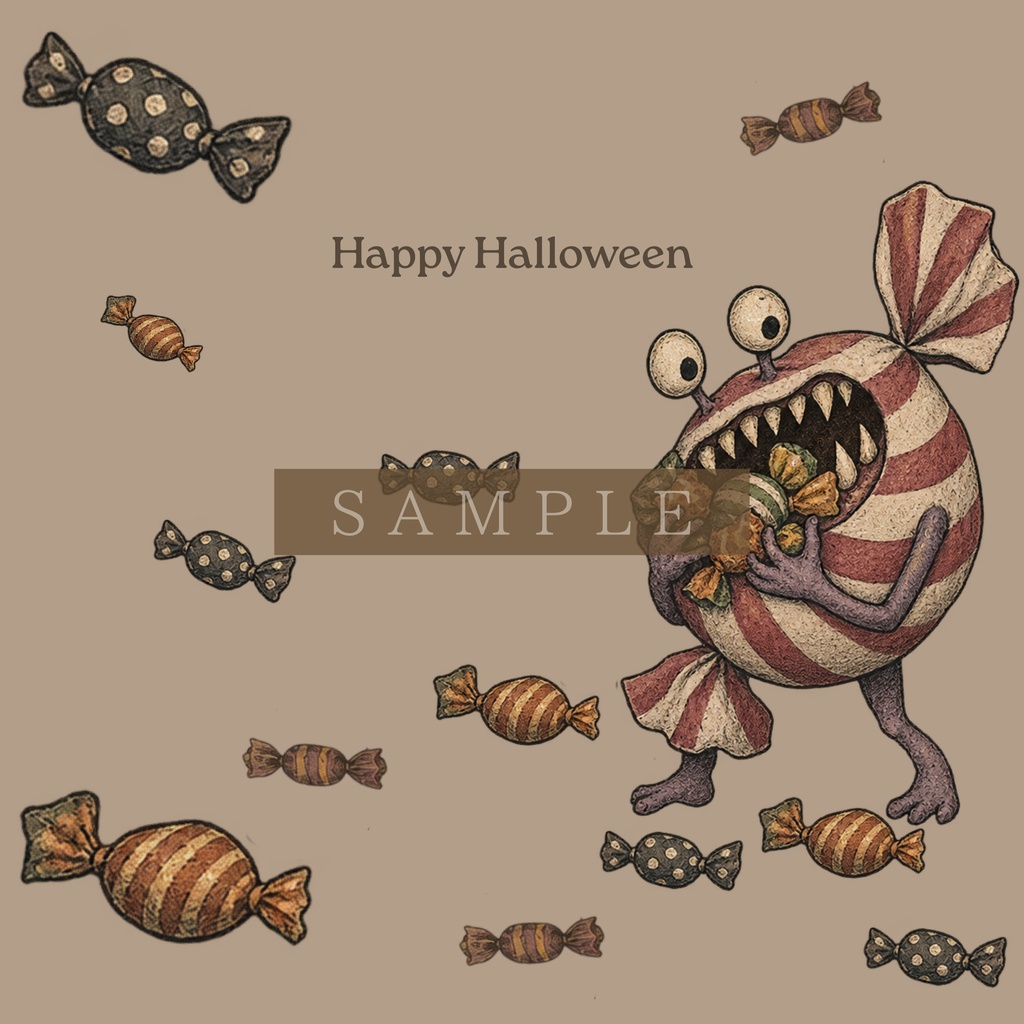 ハロウィン デザインペーパー|2デザイン×背景あり・透過|PNG+A4 PDF|3000×3000px