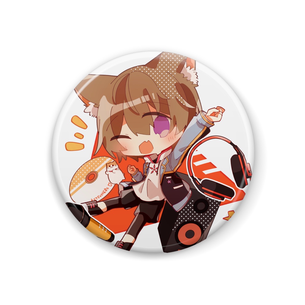 狐火こんろ缶バッジ