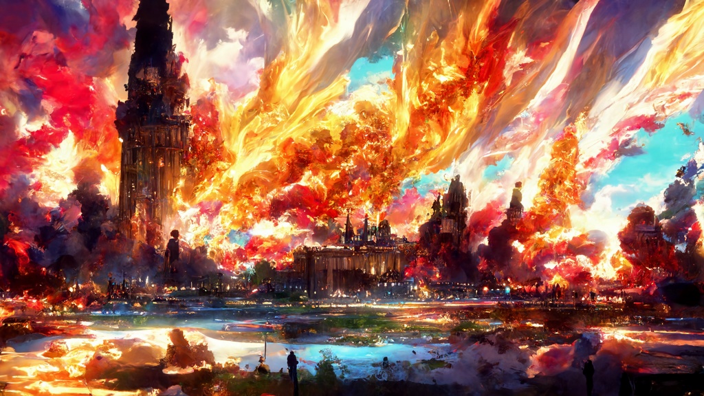 【ファンタジー系イラスト調】著作権フリーの高解像度背景(画像100枚)