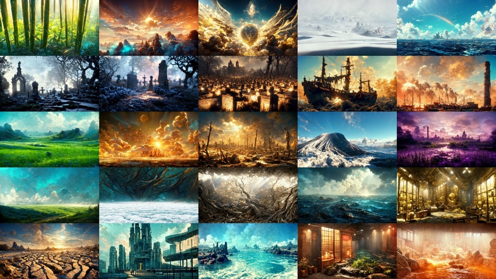 【ファンタジー系リアル調】著作権フリーの高解像度背景(画像100枚)