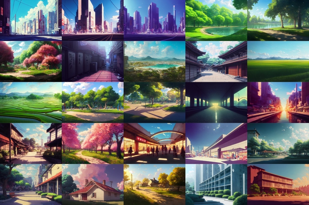 【現代系イラスト調】著作権フリーの高解像度背景(画像100枚)