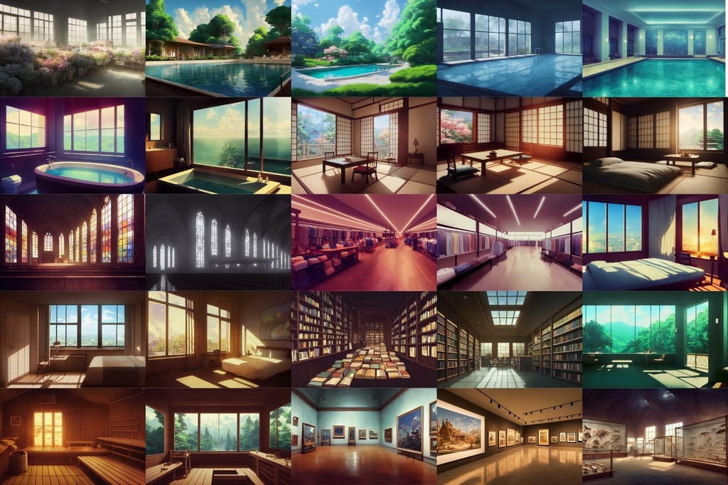 【現代系イラスト調】著作権フリーの高解像度背景(画像100枚)