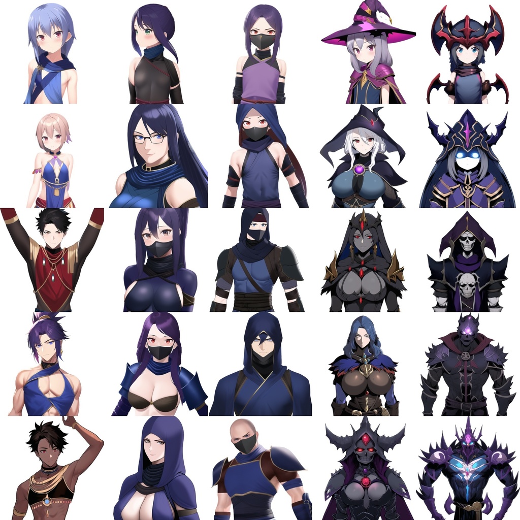 【職業別キャラクター立ち絵1】著作権フリーの高解像度画像素材(100枚)