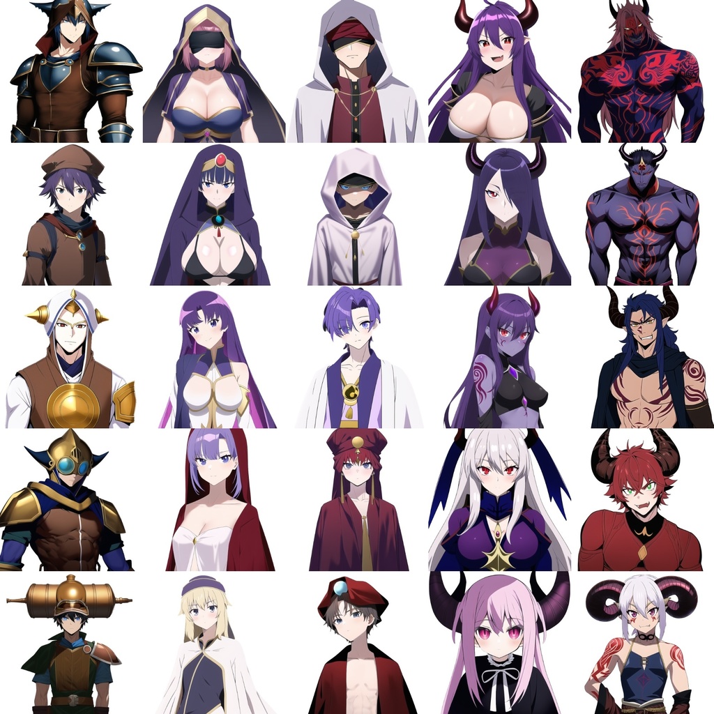 【職業別キャラクター立ち絵2】著作権フリーの高解像度画像素材(100枚)