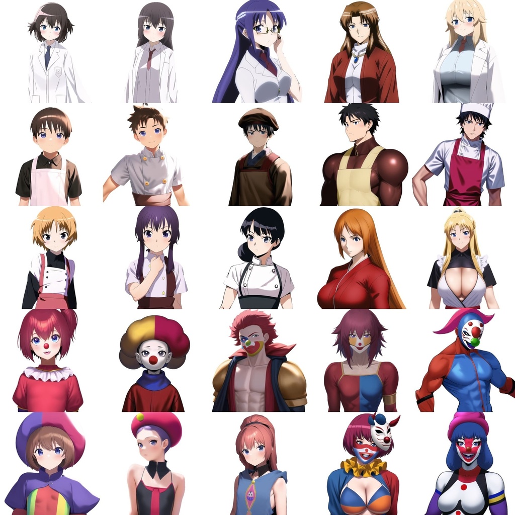 【職業別キャラクター立ち絵3】著作権フリーの高解像度画像素材(100枚)