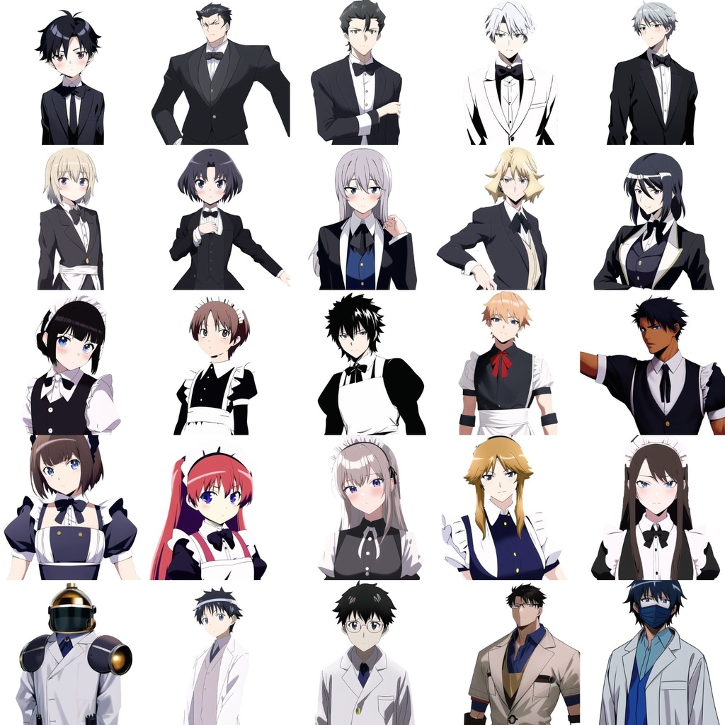 【職業別キャラクター立ち絵3】著作権フリーの高解像度画像素材(100枚)