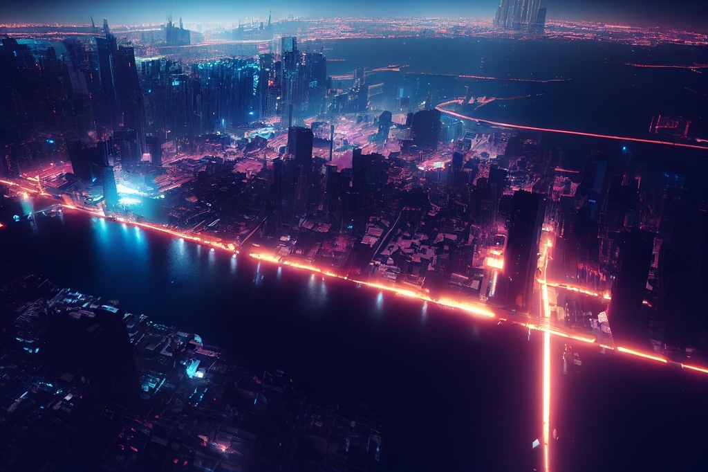 【サイバーパンク、SF系背景】著作権フリーの高解像度画像(100枚)