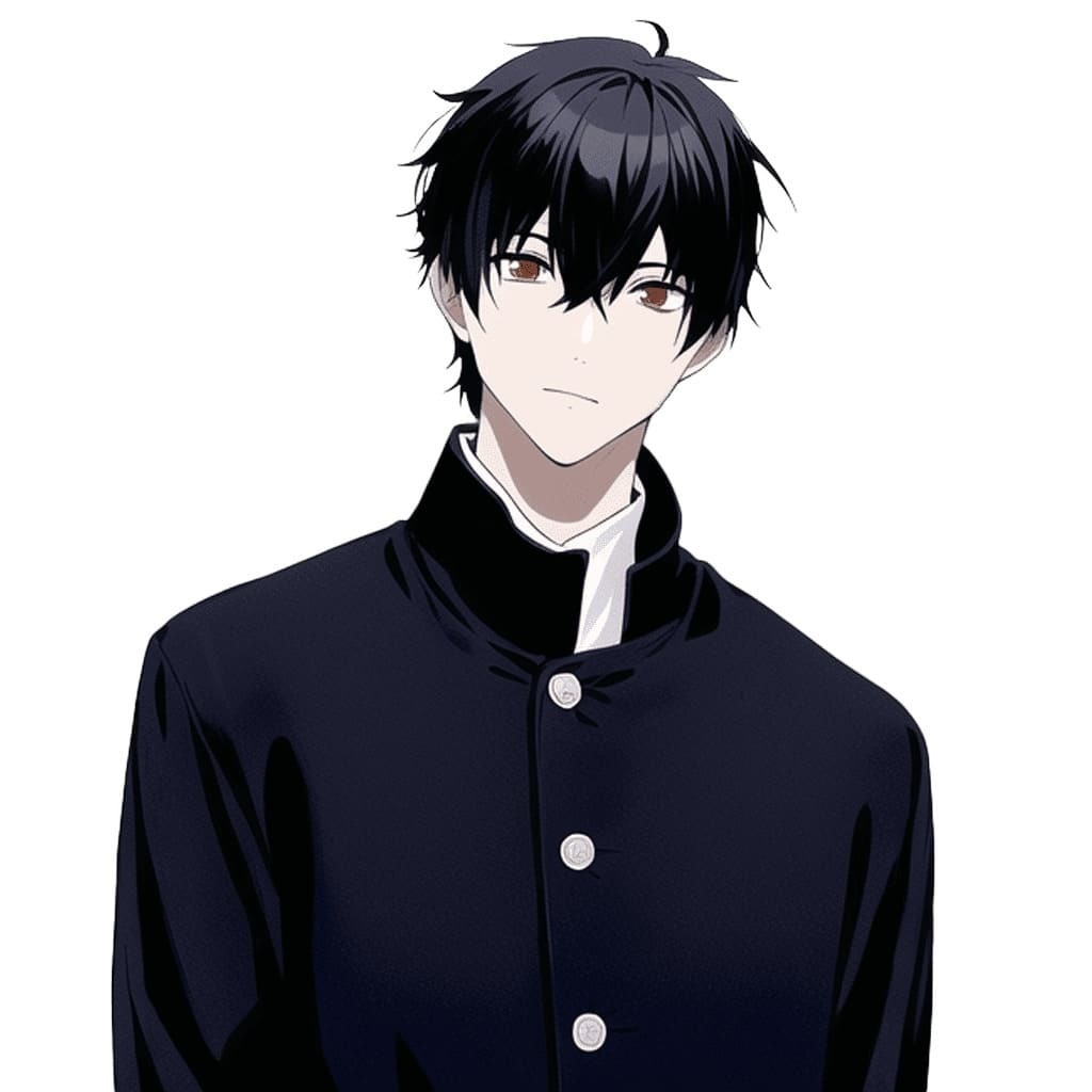 【男子生徒学ラン立ち絵】著作権フリーの高解像度画像素材(100枚)