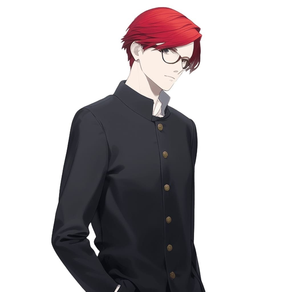 【男子生徒学ラン立ち絵】著作権フリーの高解像度画像素材(100枚)