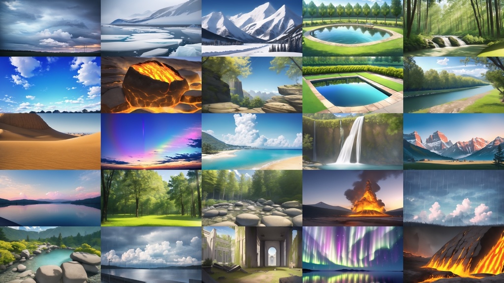 【アニメ調の自然系背景】著作権フリーの高解像度画像(100枚)