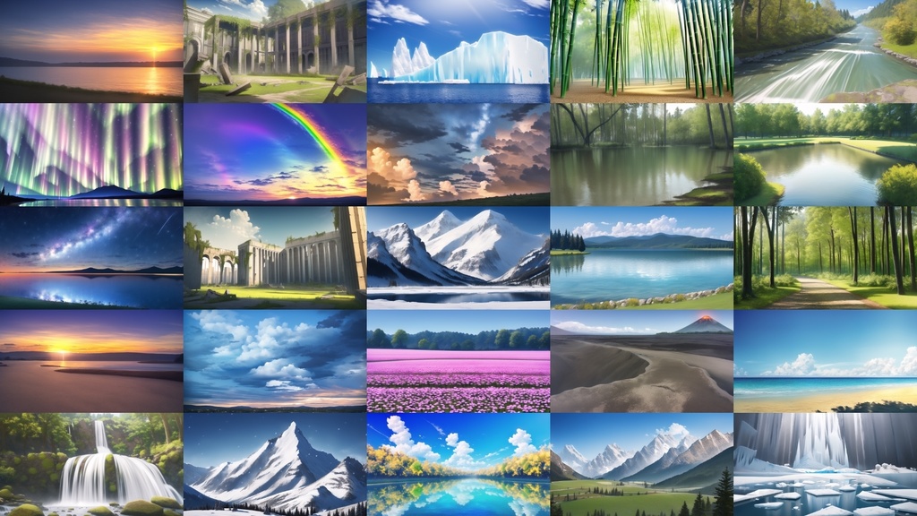 【アニメ調の自然系背景】著作権フリーの高解像度画像(100枚)