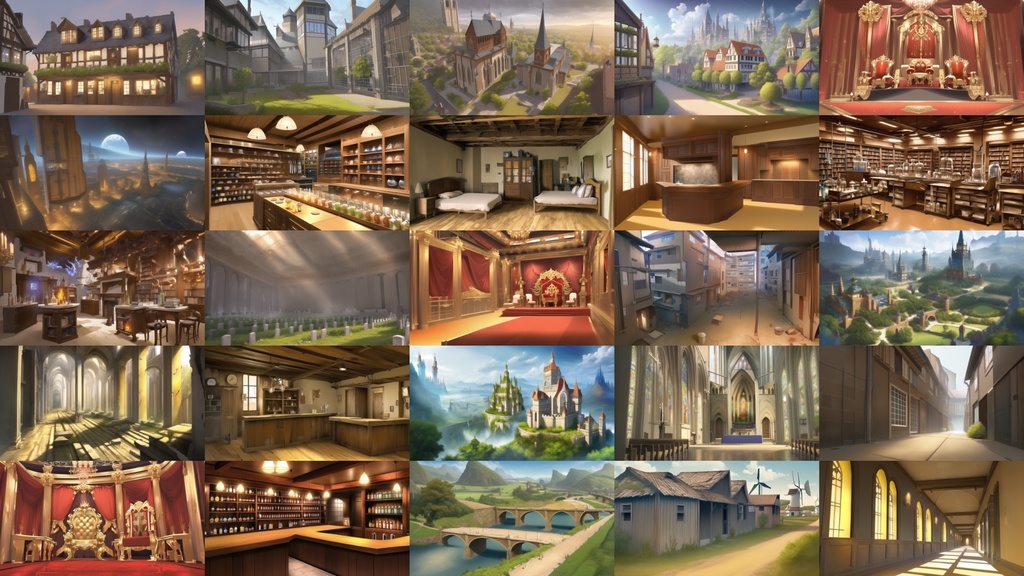 【アニメ調の幻想系背景】著作権フリーの高解像度画像(100枚)