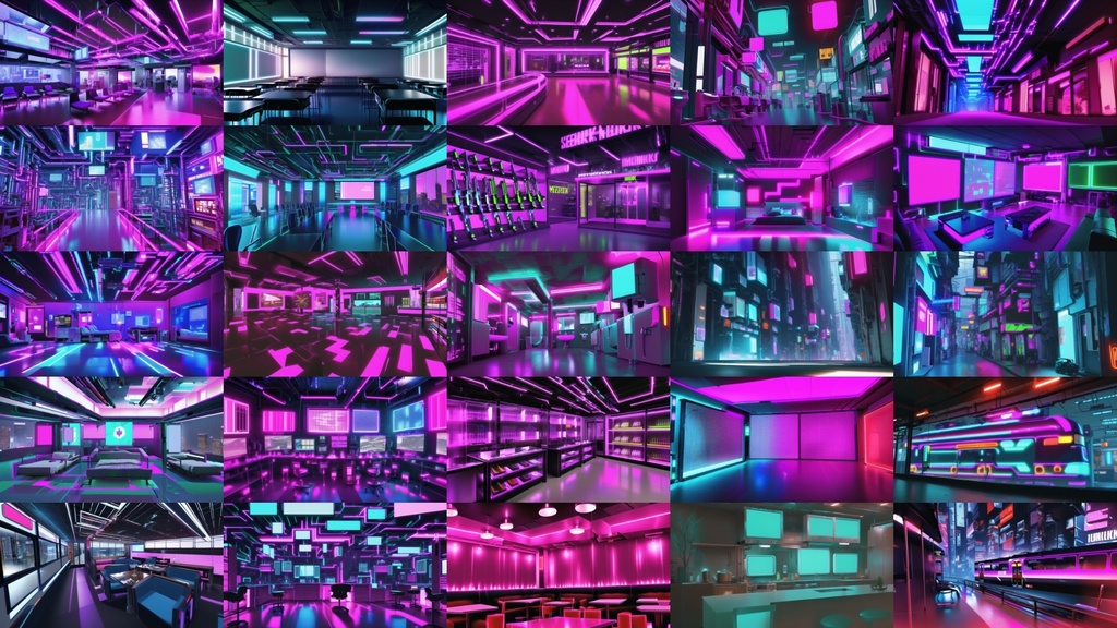 【アニメ調のサイバーパンク背景】著作権フリーの高解像度画像(100枚)