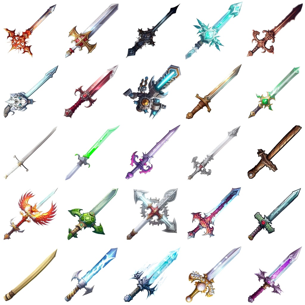 【剣のアイコンセット】著作権フリーの高解像度画像(100枚)