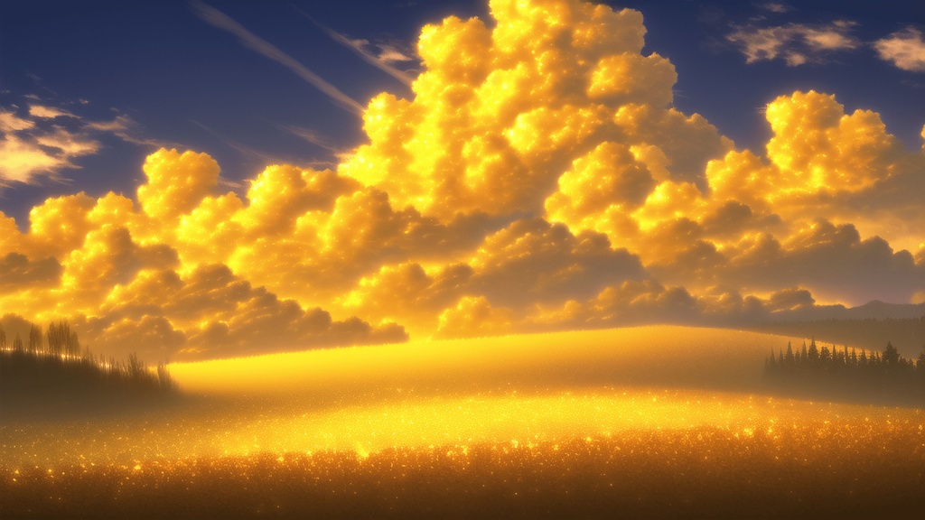 【アニメ調の黄金郷系背景】著作権フリーの高解像度画像(100枚)