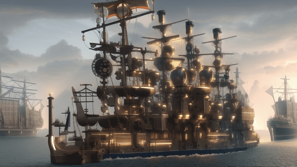 【アニメ調のスチームパンク背景】著作権フリーの高解像度画像(100枚)