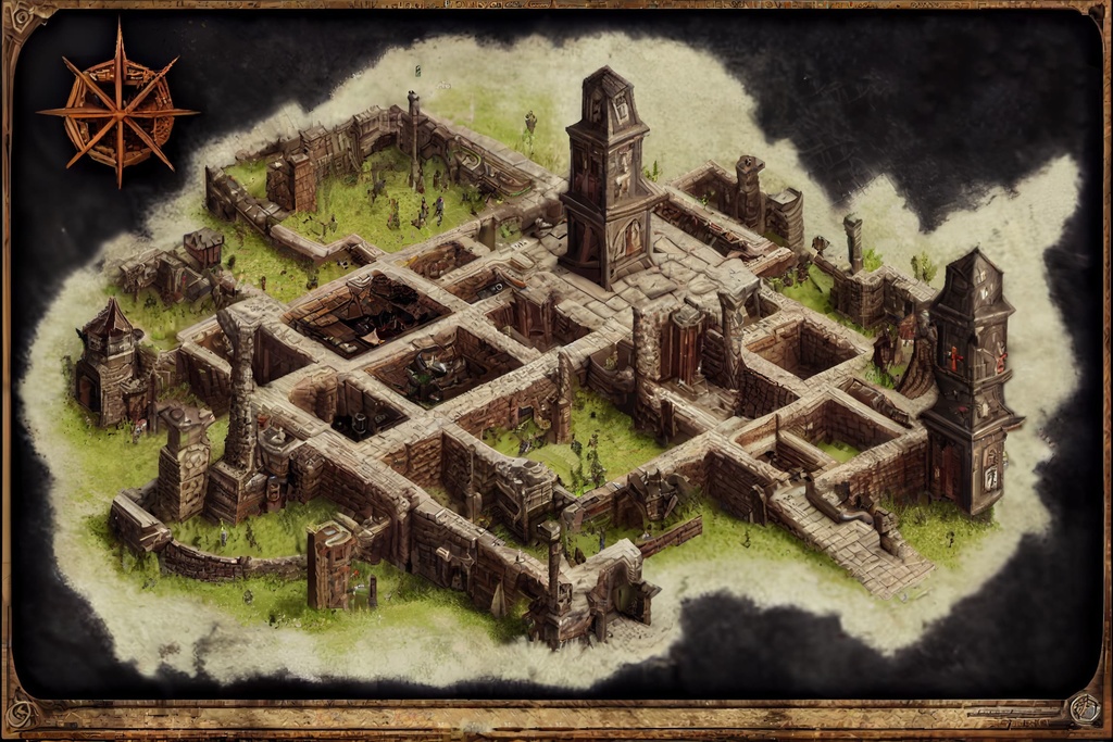 【ダンジョン系の地図やマップ】著作権フリーの高解像度画像(100枚)