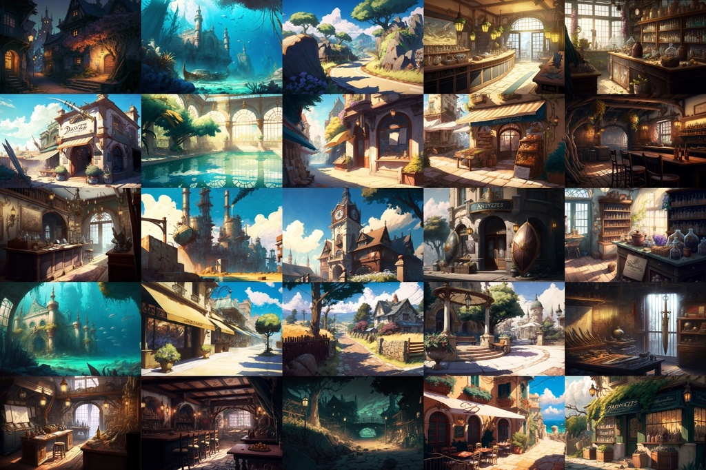 【美麗で幻想的な街や施設の背景】著作権フリーの高解像度画像(100枚)