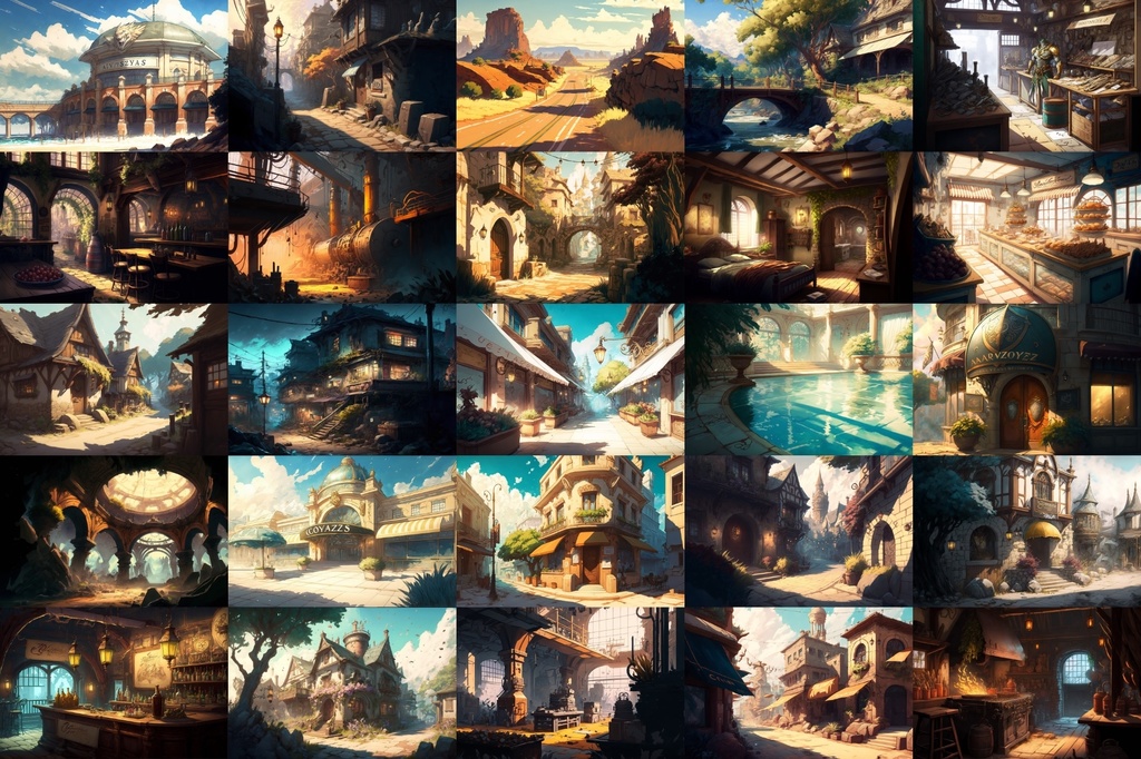 【美麗で幻想的な街や施設の背景】著作権フリーの高解像度画像(100枚)