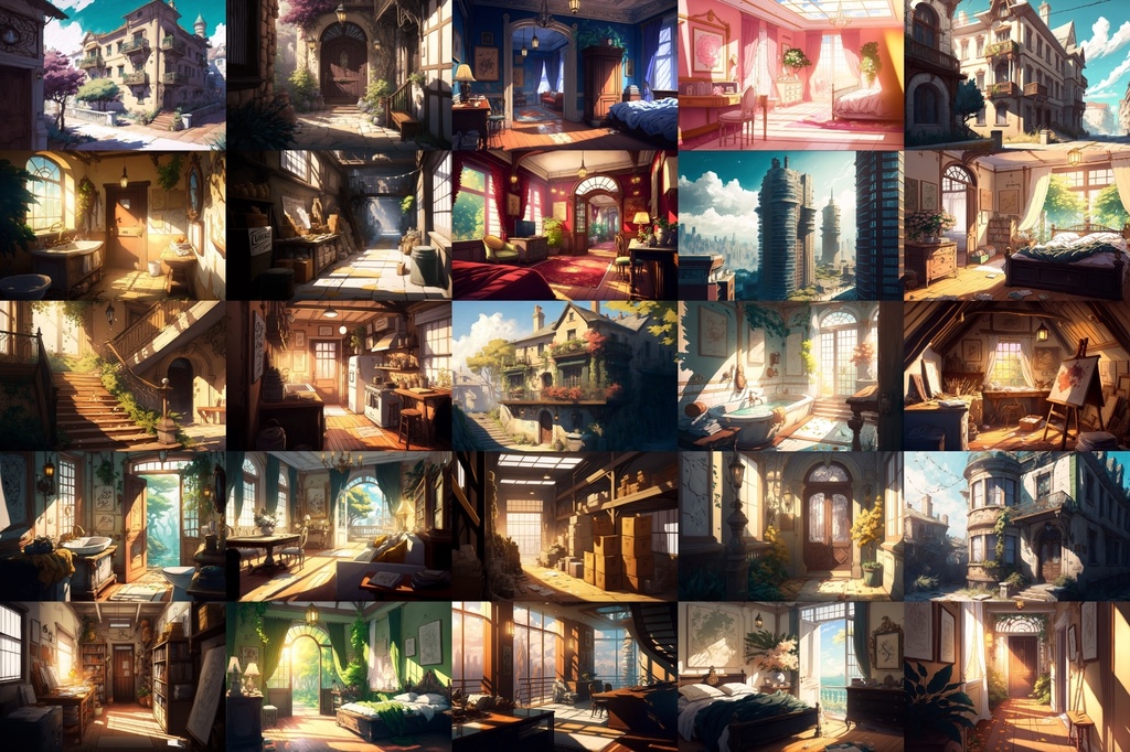 【美麗で幻想的な家や室内の背景】著作権フリーの高解像度画像(100枚)