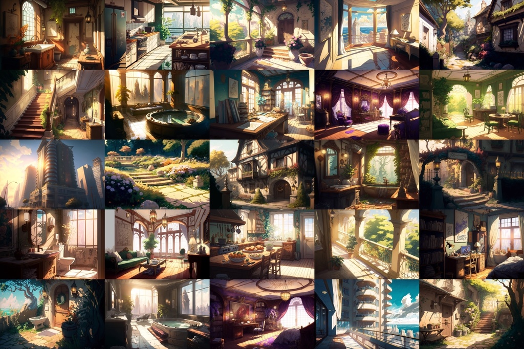 【美麗で幻想的な家や室内の背景】著作権フリーの高解像度画像(100枚)