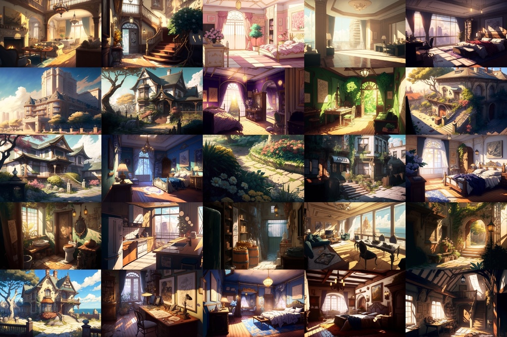 【美麗で幻想的な家や室内の背景】著作権フリーの高解像度画像(100枚)