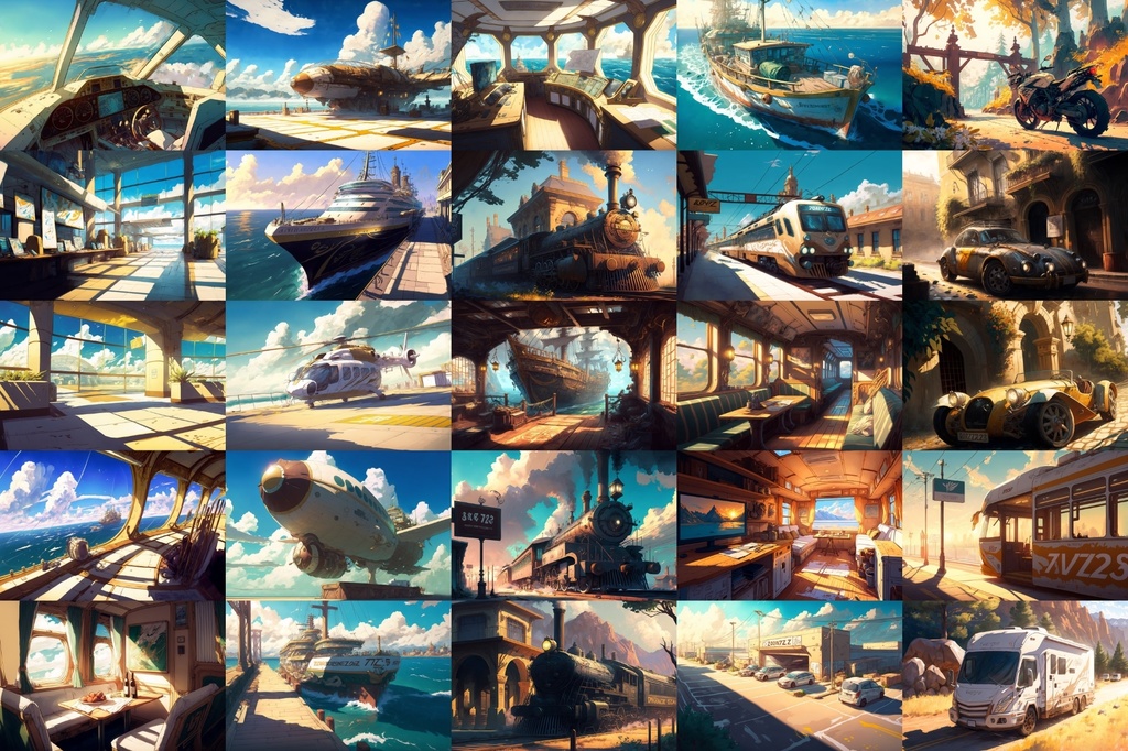 【美麗で幻想的な乗り物系の背景】著作権フリーの高解像度画像(100枚)