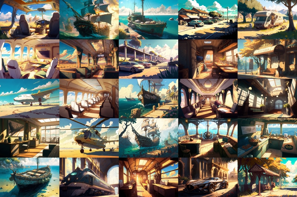 【美麗で幻想的な乗り物系の背景】著作権フリーの高解像度画像(100枚)