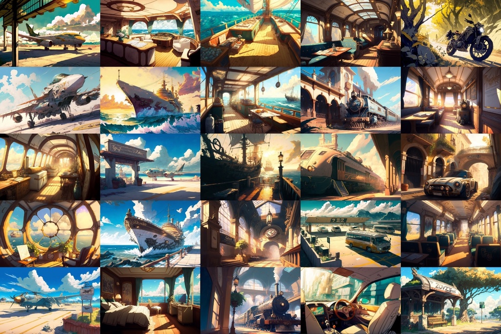 【美麗で幻想的な乗り物系の背景】著作権フリーの高解像度画像(100枚)