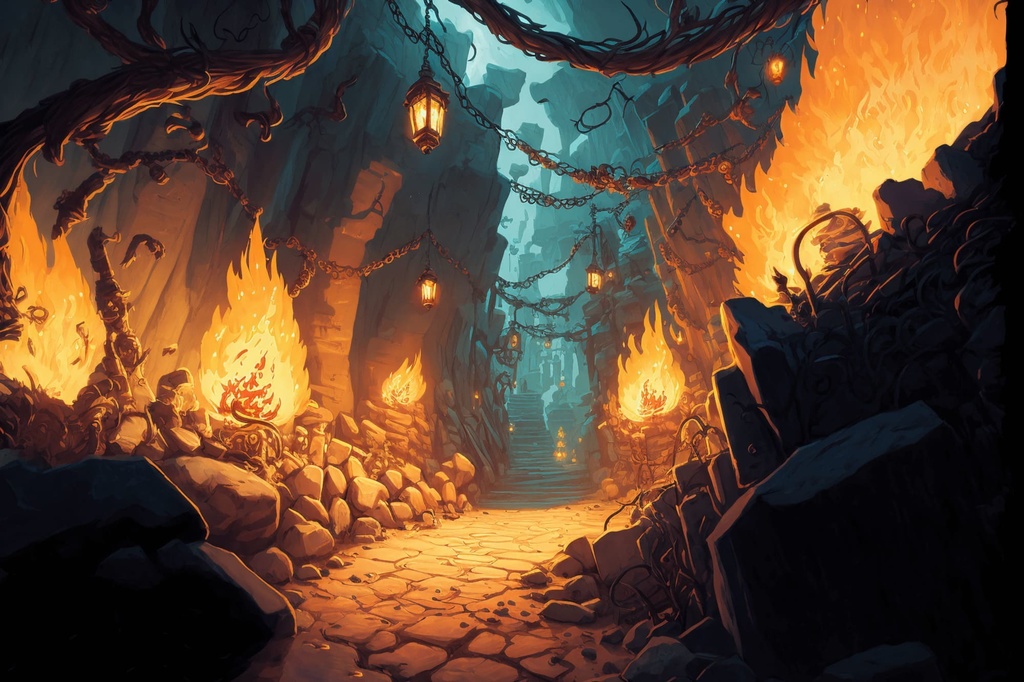 【美麗で幻想的なダンジョン背景】著作権フリーの高解像度画像(100枚)