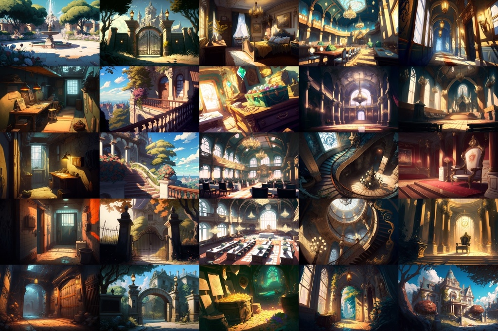 【美麗で幻想的な城や室内の背景】著作権フリーの高解像度画像(100枚)