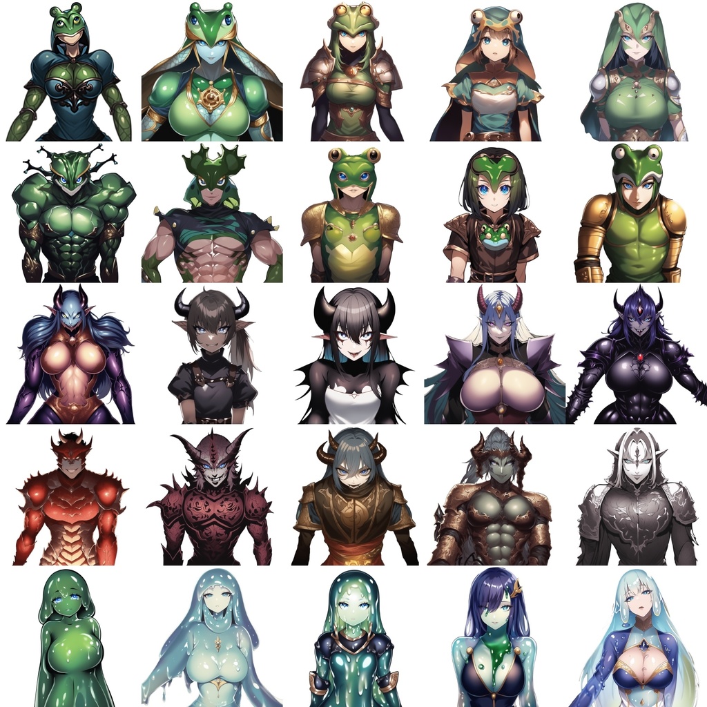 【亜人キャラクター立ち絵2】著作権フリーの高解像度画像素材(100枚)