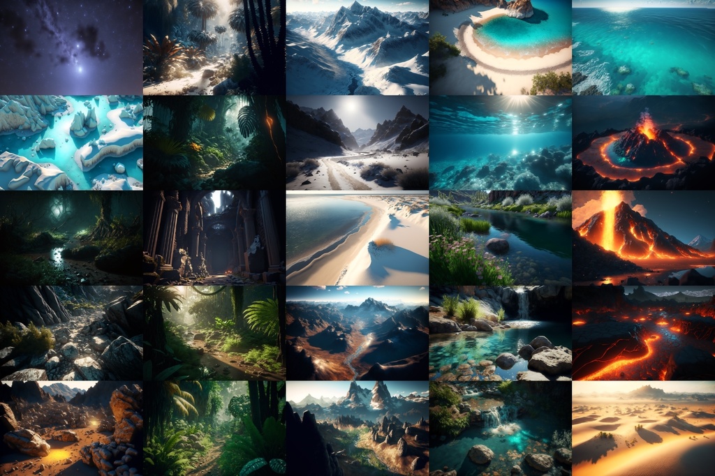 【超リアルな自然系イラスト背景】著作権フリーの高解像度画像(100枚)