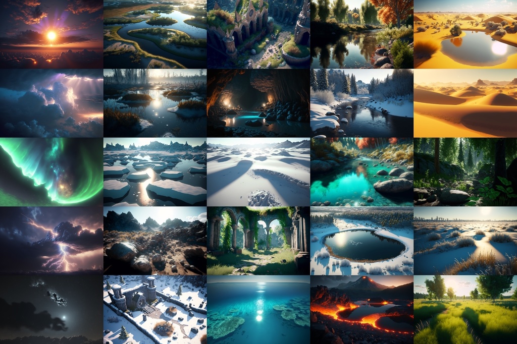 【超リアルな自然系イラスト背景】著作権フリーの高解像度画像(100枚)