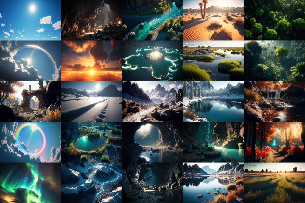 【超リアルな自然系イラスト背景】著作権フリーの高解像度画像(100枚)