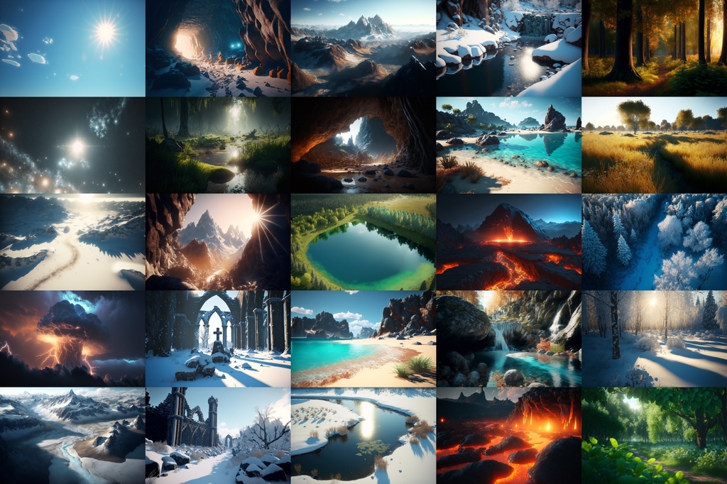 【超リアルな自然系イラスト背景】著作権フリーの高解像度画像(100枚)