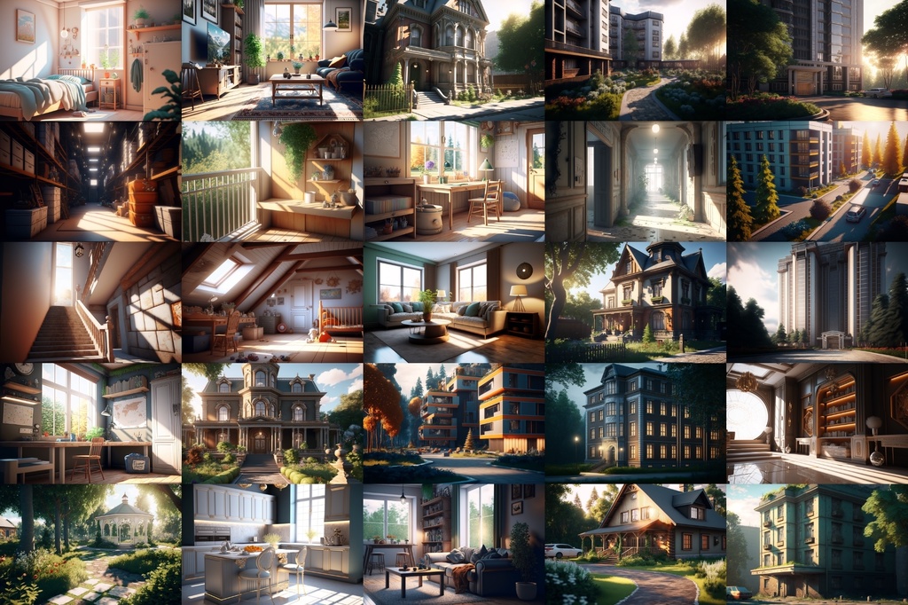 【超リアルな家や室内の背景】著作権フリーの高解像度画像(100枚)