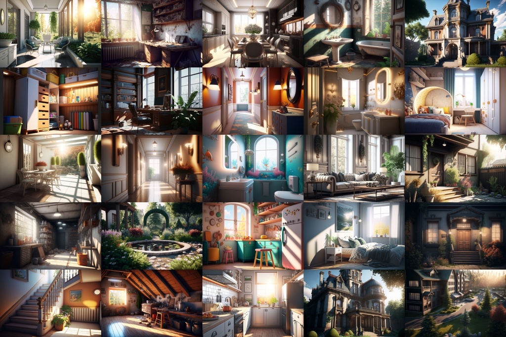 【超リアルな家や室内の背景】著作権フリーの高解像度画像(100枚)